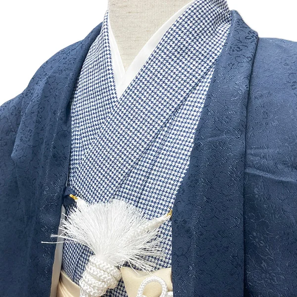 七五三 5歳 袴 羽織 紺 仙台平 M2506092 t2252204】【レンタル】七五三 男の子 5歳 羽織袴セット モダン 紺
