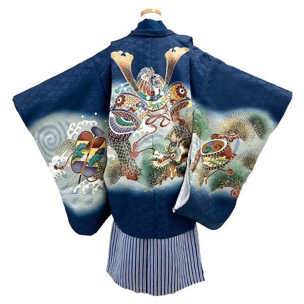 t2252207】【レンタル】七五三 男の子 5歳 羽織袴セット 長門 兜に龍