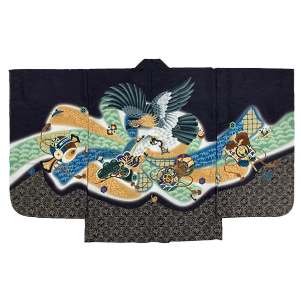 t2252603】【レンタル】七五三 男の子 5歳 羽織袴セット 長門 鷹に鼓