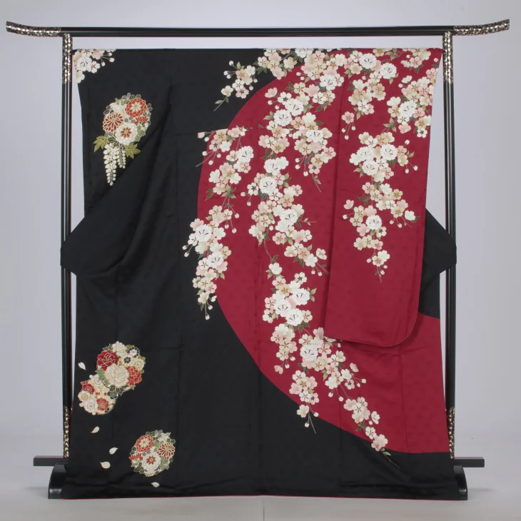 振袖フルセット　黒 最大20日間レンタル 振袖 レンタル 成人式 黒 派手 フルセットレンタル