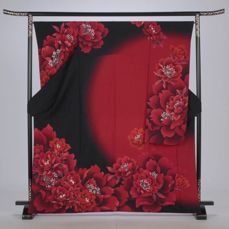 f0522424】【黒系】振袖 販売 フルセット Mサイズ 【中古】【状態:S