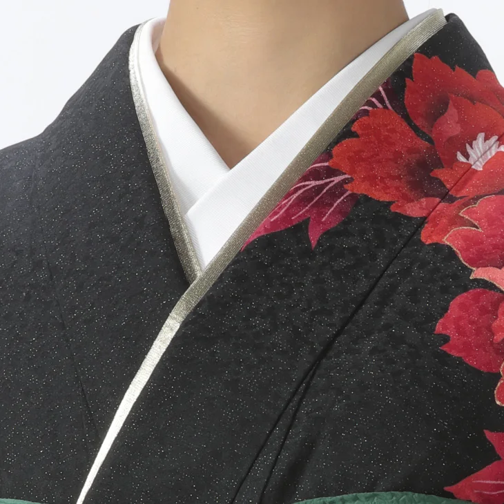 f0522424】【黒系】振袖 販売 フルセット Mサイズ 【中古】【状態:S