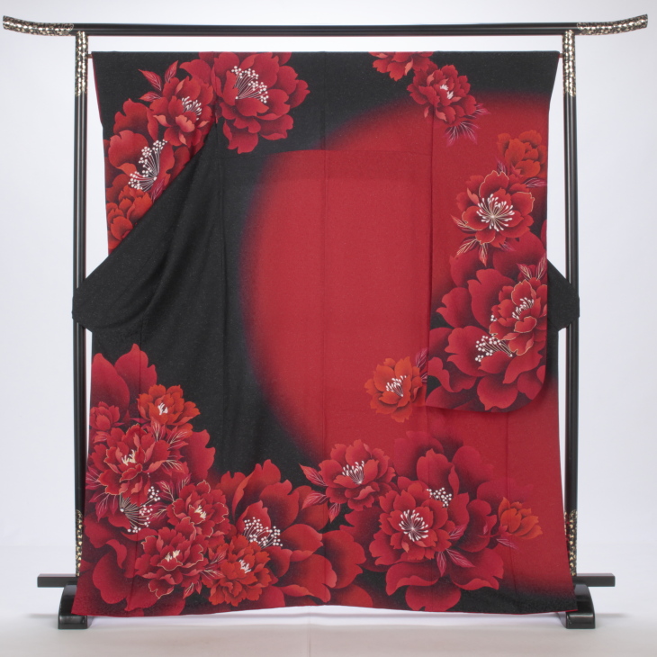 f0524374】【黒系】振袖 販売 フルセット Mサイズ 【中古】【状態:S