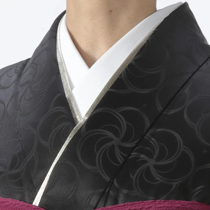 f0724383r】【黒系】振袖 レンタル フルセット Lサイズ 【状態:S