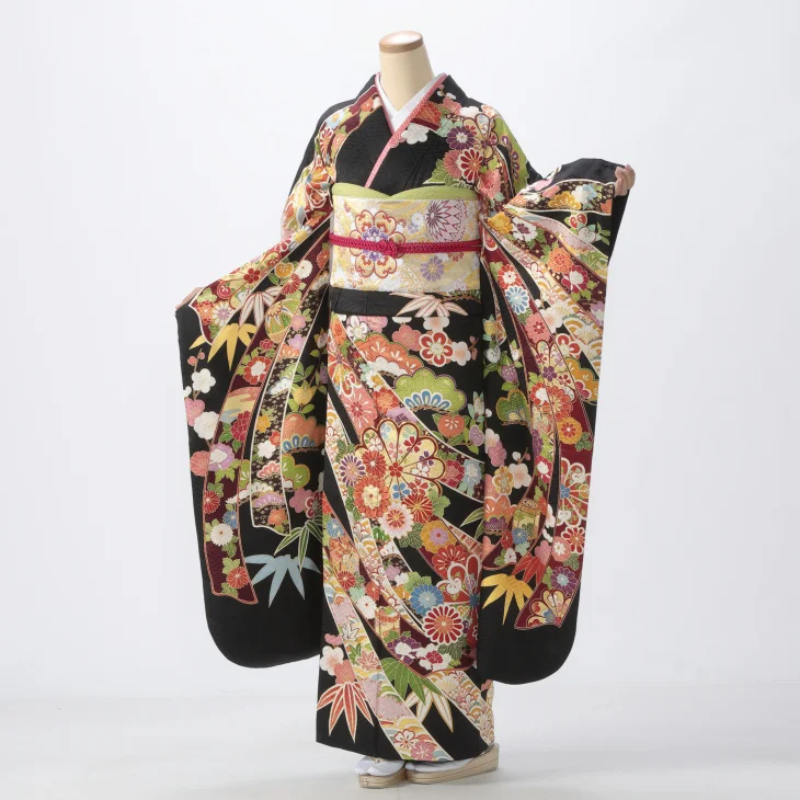 モコ　京都きもの友禅　振袖一式　フルセット 赤×黒　小物付　30点以上 P300_image-250x375.jpg