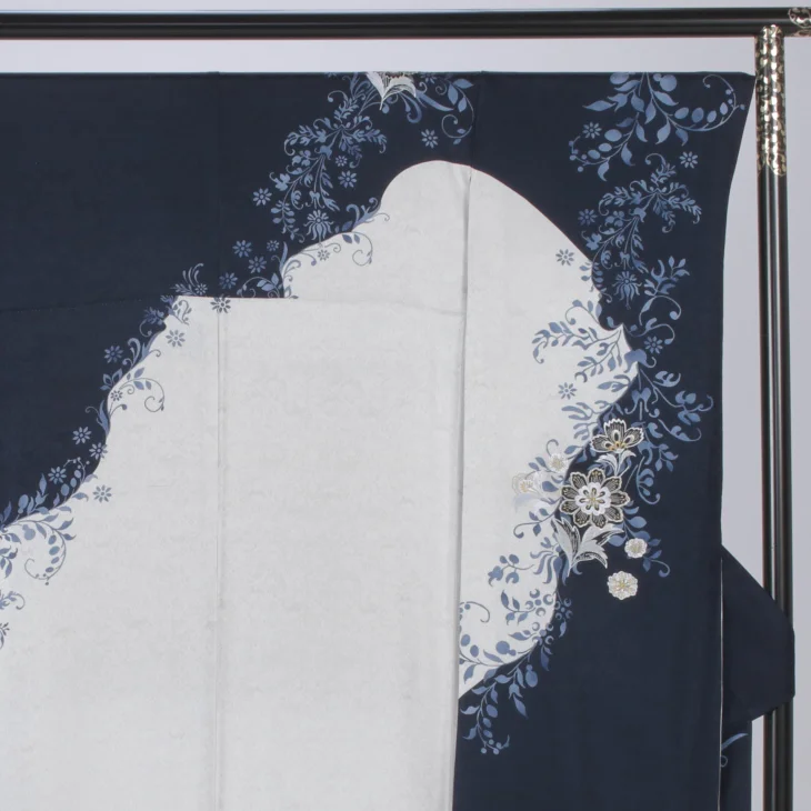 f0425052r】【青・紺系】振袖 レンタル フルセット Lサイズ 【状態:S