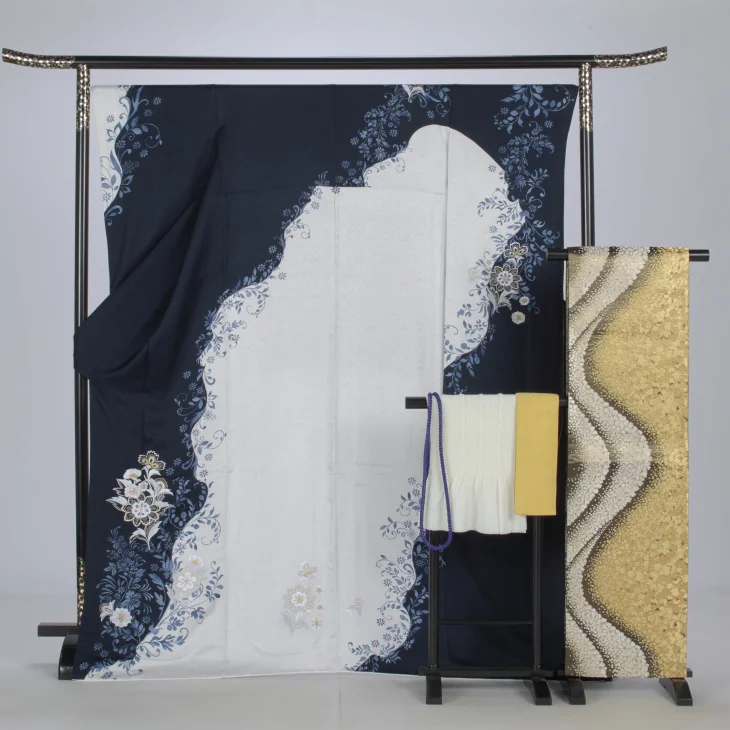 f0425052】【青・紺系】振袖 販売 フルセット Lサイズ 【中古】【状態