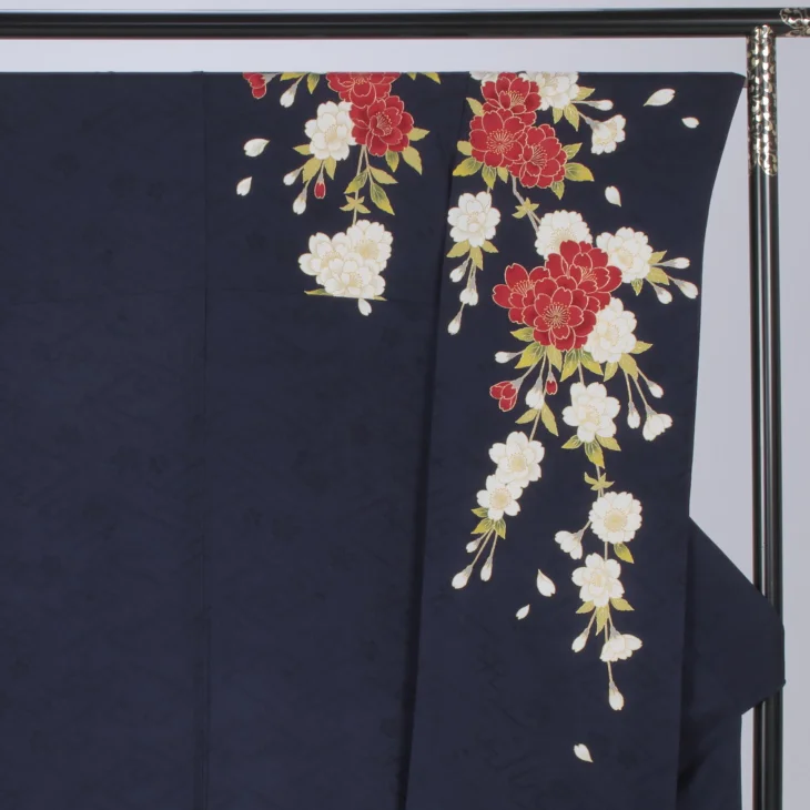 f0522022r】【青・紺系】振袖 レンタル フルセット Lサイズ 【状態:S