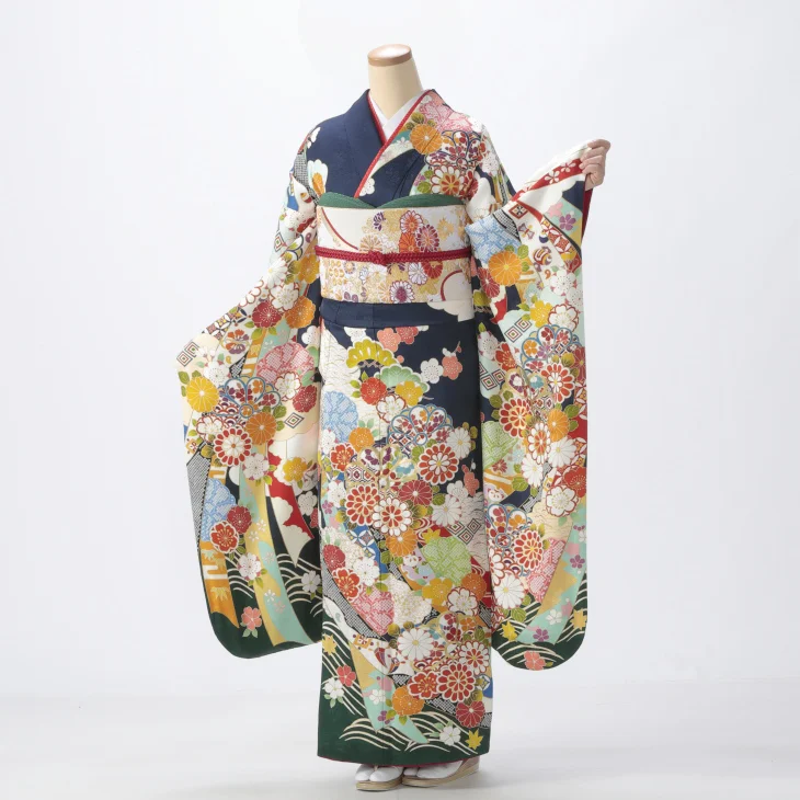 ☆お正月・振袖・晴れ着・着物・ジャンピング猫・扇子・花・ちりめん細工・カバン☆ r729-f-3.jpg