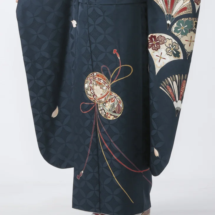 シ*ー様 振袖単体◆処分 特価品 【美品】青！◆ 163cm正絹成人式前撮り D f0523396r2】【青・紺系】振袖 レンタル フルセット Lサイズ 成人式