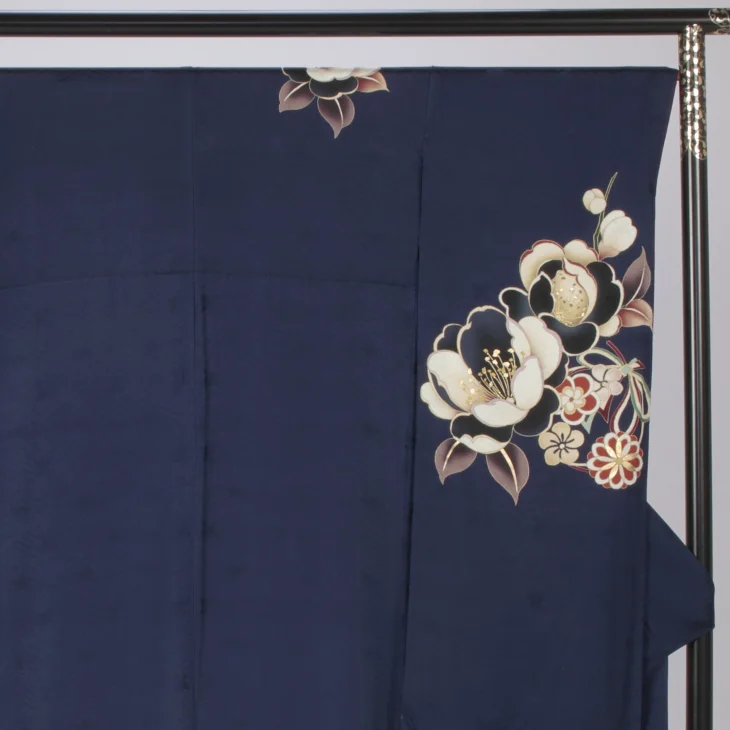 f0524491r】【青・紺系】振袖 レンタル フルセット Lサイズ 【状態:S
