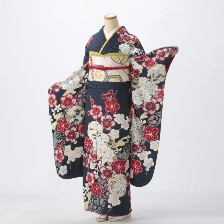 f0525705】【青・紺系】振袖 販売 フルセット Mサイズ 【中古】【状態