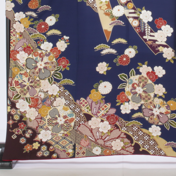 f0619027】【青・紺系】振袖 販売 フルセット Mサイズ 【中古