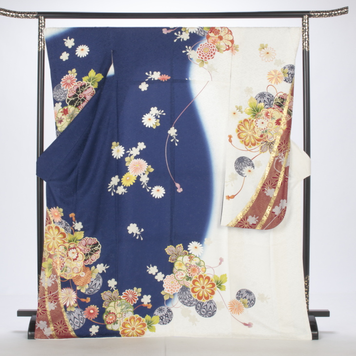 f0620029】【青・紺系】振袖 販売 フルセット Mサイズ 【中古