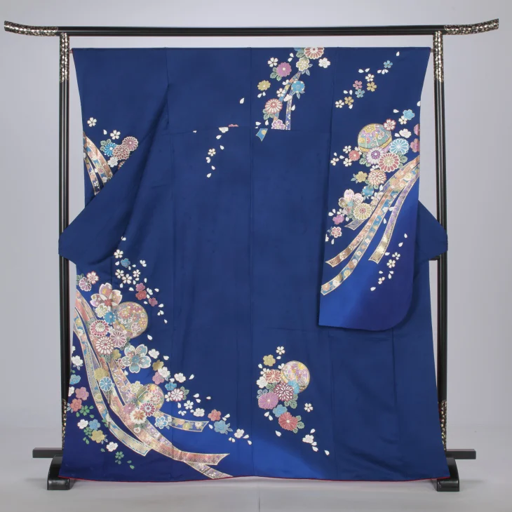 f0725178】【青・紺系】振袖 販売 フルセット Mサイズ 【中古】【状態