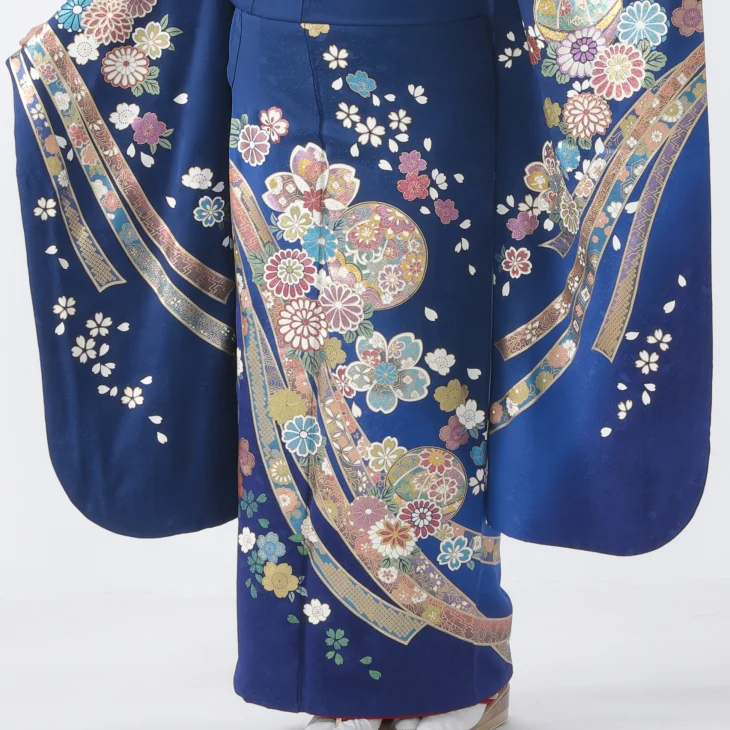 f0725178】【青・紺系】振袖 販売 フルセット Mサイズ 【中古】【状態
