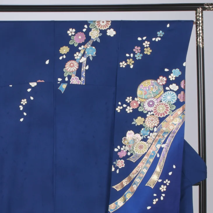 f0725178】【青・紺系】振袖 販売 フルセット Mサイズ 【中古】【状態