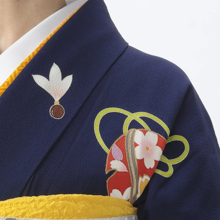 f1121035r2】【青・紺系】振袖 レンタル フルセット Lサイズ 成人式