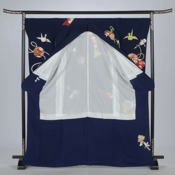 f1121035r2】【青・紺系】振袖 レンタル フルセット Lサイズ 成人式