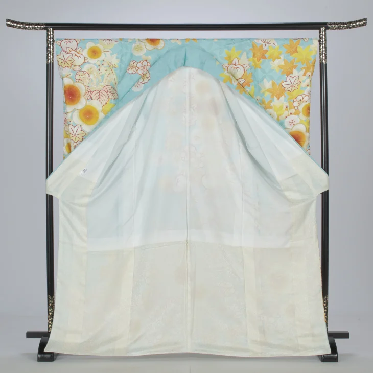 f1123015r】【青・紺系】振袖 レンタル フルセット Mサイズ 【状態:S