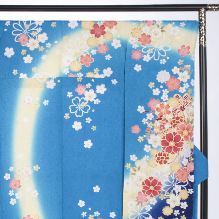 f8024099】【青・紺系】振袖 販売 フルセット LLサイズ 【新品】【状態