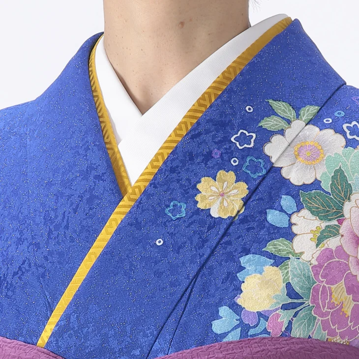 振袖 身長159-174cm 青 bl-034 f8025003】【青・紺系】振袖 販売 フルセット Mサイズ ほぼ新品 成人式