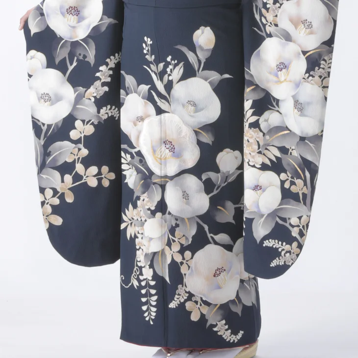 f9124071】【青・紺系】振袖 販売 フルセット Mサイズ 【中古】【状態