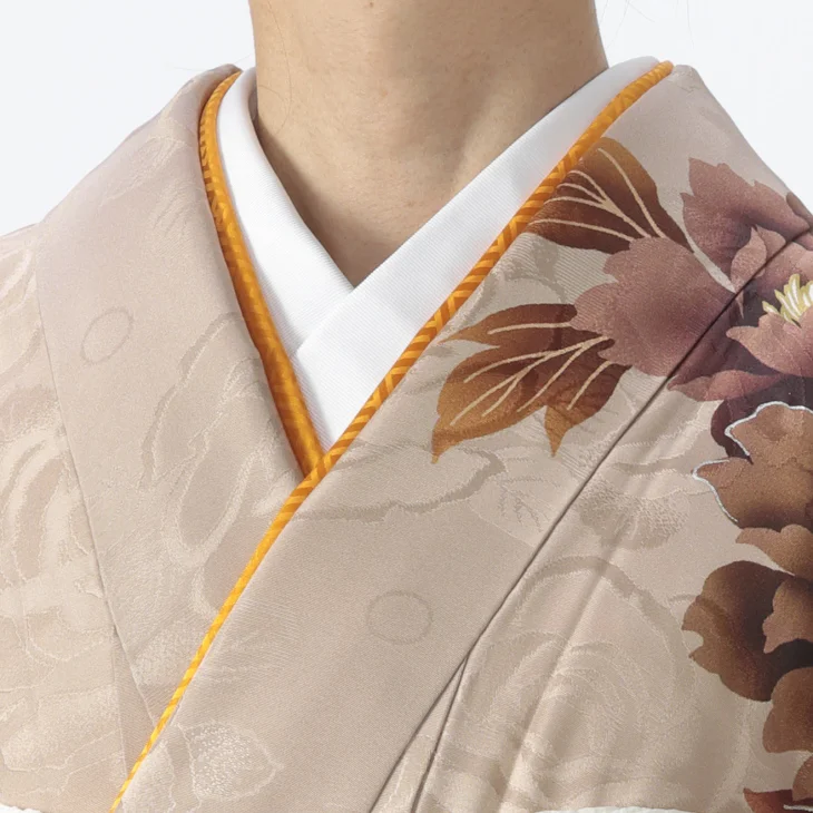 f0525201r】【茶系】振袖 レンタル フルセット Mサイズ 【状態:S