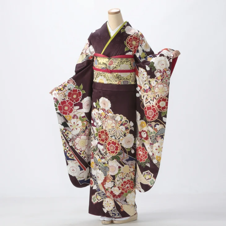 茶の振袖【販売】｜【公式】京都きもの友禅オンラインストア / 振袖