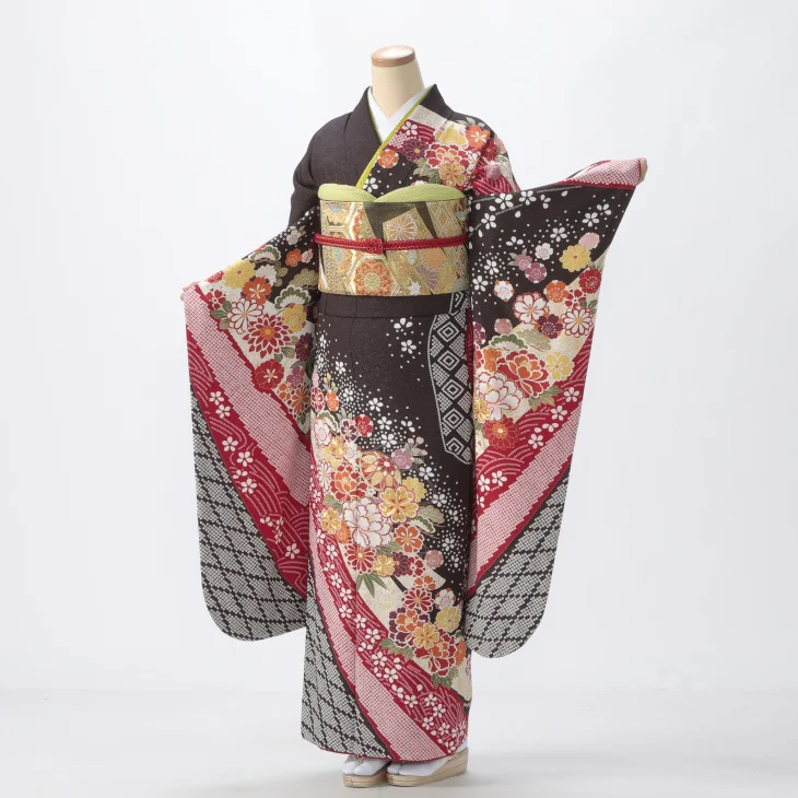 茶の振袖【レンタル】｜【公式】京都きもの友禅オンラインストア