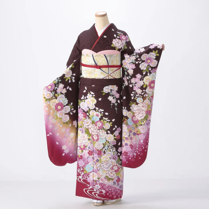 茶の振袖【レンタル】｜【公式】京都きもの友禅オンラインストア
