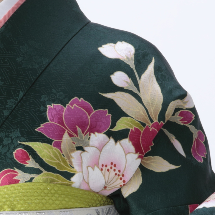 f0318221】【グリーン系】振袖 販売 フルセット LLサイズ 【中古