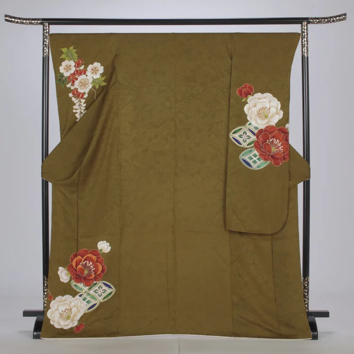 f0522526r2】【グリーン系】振袖 レンタル フルセット Lサイズ 成人式