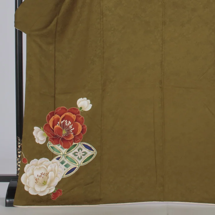 f0522526r2】【グリーン系】振袖 レンタル フルセット Lサイズ 成人式