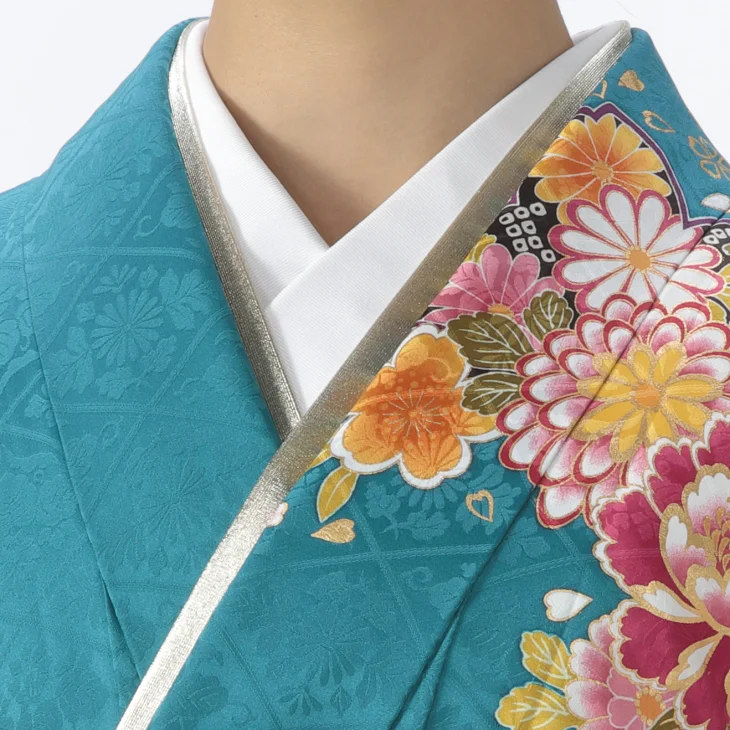 f0523064】【グリーン系】振袖 販売 フルセット Lサイズ 【中古