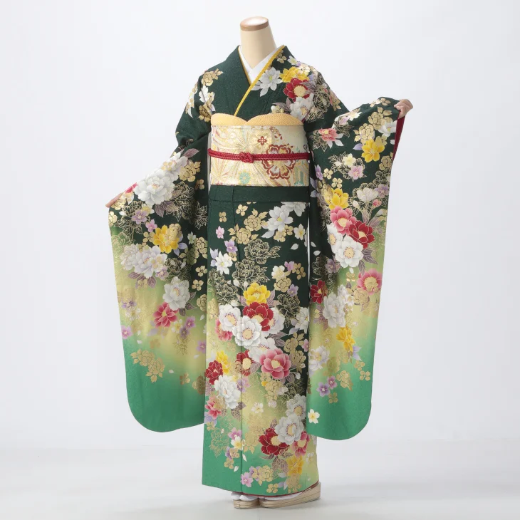 ⁂⁂ケロロ様⁂⁂【振袖フルセット】 京紅型風 緑 7点セット ケロロ様⁂⁂【振袖フルセット】 京紅型風 緑 7点セット 楽天市場】【