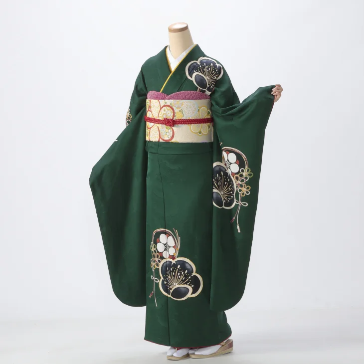 f0524203】【グリーン系】振袖 販売 フルセット Mサイズ 【中古