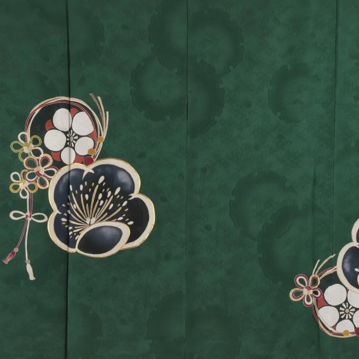 f0524203r】【グリーン系】振袖 レンタル フルセット Mサイズ 【状態:S