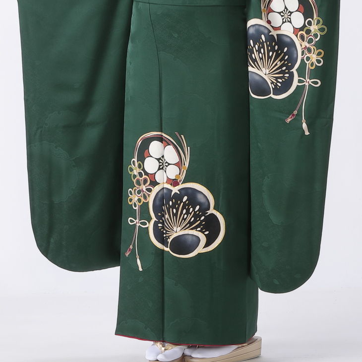 f0524385】【グリーン系】振袖 販売 フルセット Lサイズ 【中古