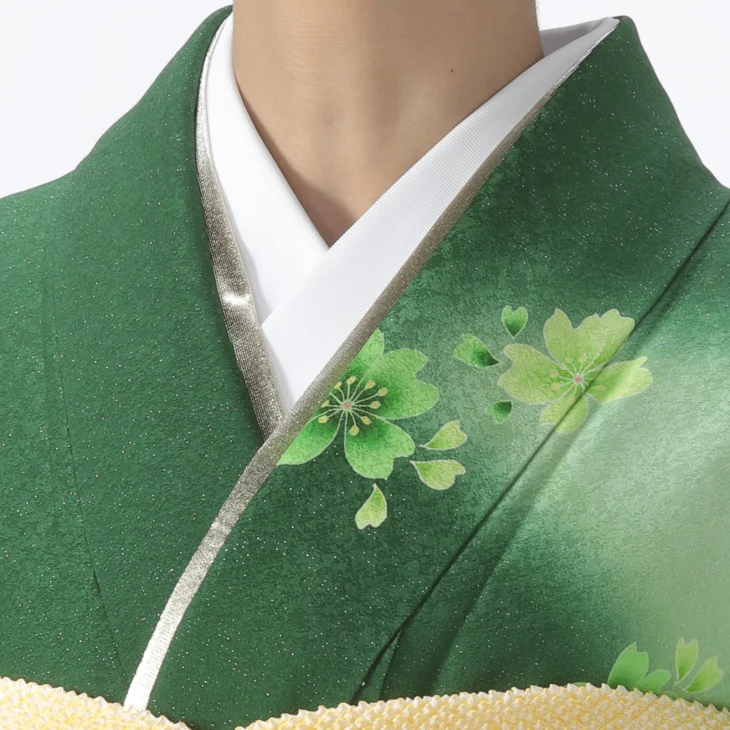f0525656】【グリーン系】振袖 販売 フルセット Mサイズ 【中古