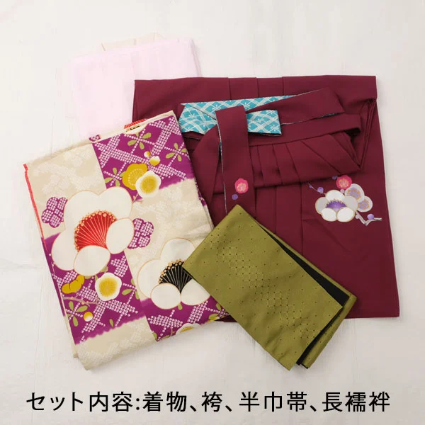 袴4点セット＋着付け9点セット 小学生 卒業式 袴4点セット＋着付け9点セット 小学生 卒業式