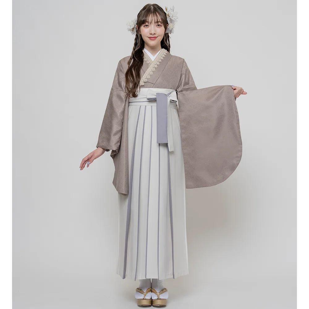 卒業式 袴 無地 バイカラー グレー×白 単品 NO34032 卒業式 袴 無地 バイカラー グレー×白 単品 NO34032の通販はau PAY