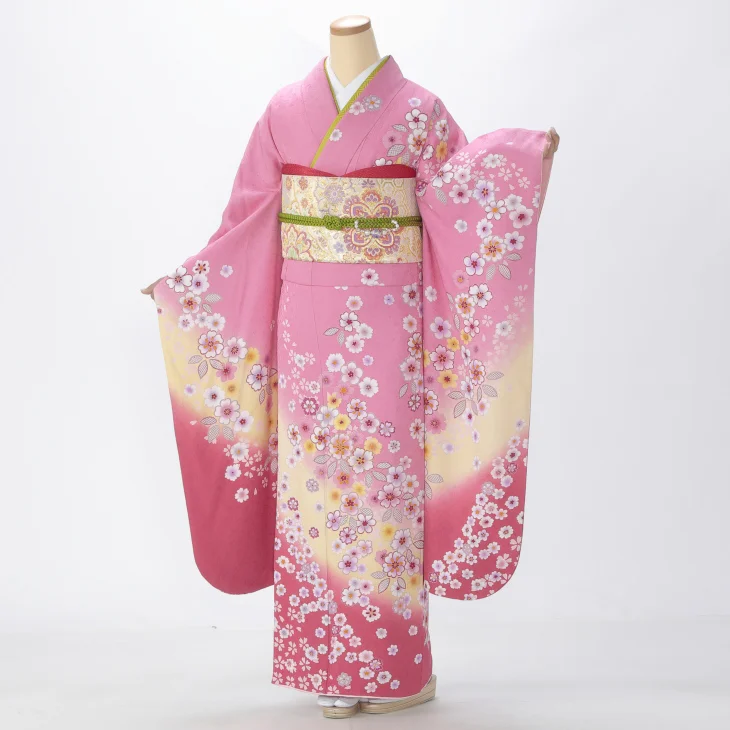 f0109058】【ピンク・オレンジ系】振袖 販売 フルセット Mサイズ