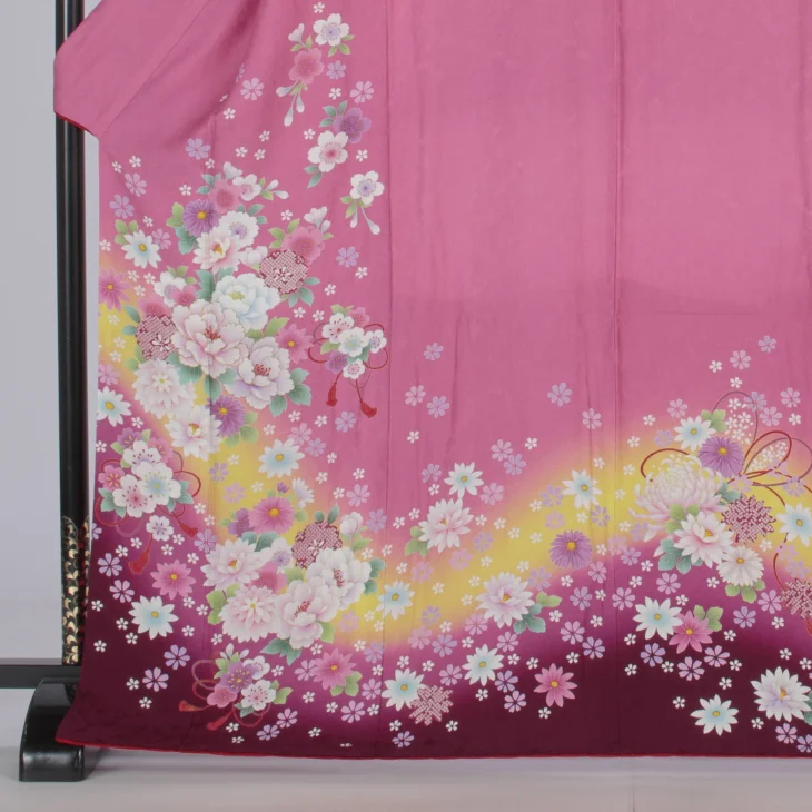 f0111093】【ピンク・オレンジ系】振袖 販売 フルセット Lサイズ