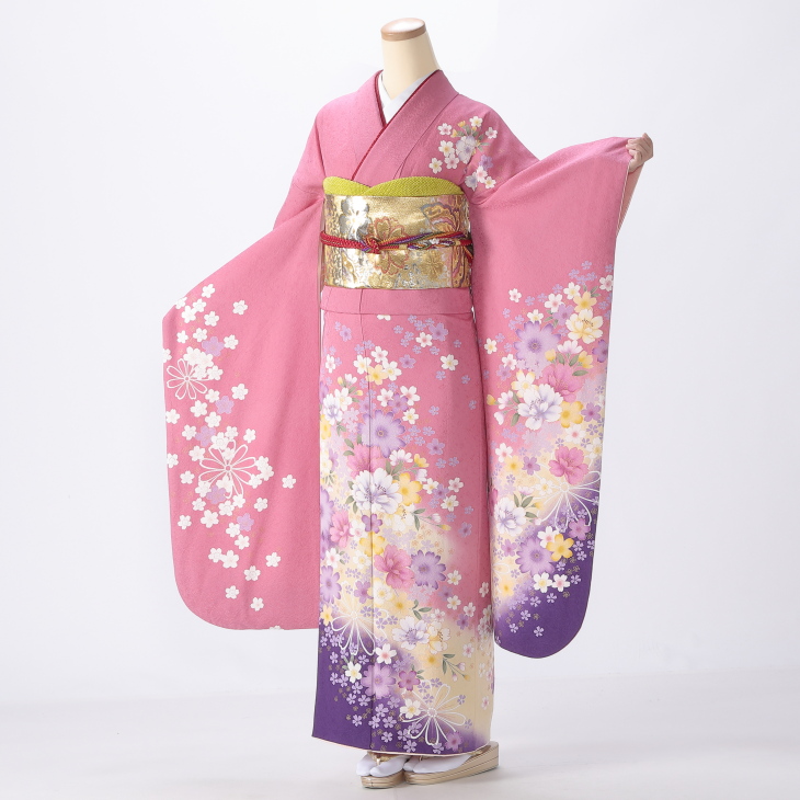 振袖　Lサイズ　ピンク ピンク/オレンジの振袖【販売】｜【公式】京都きもの友禅