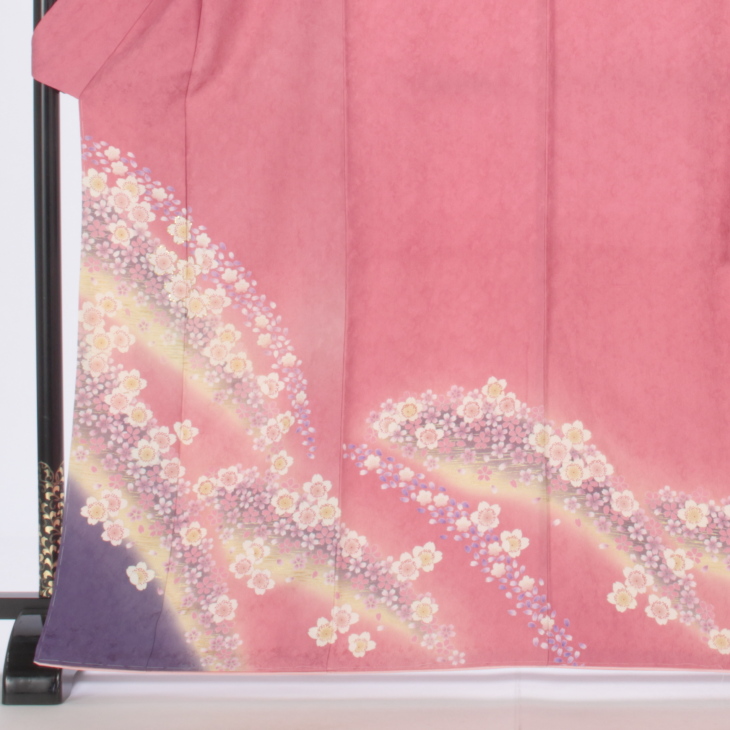 f0214116】【ピンク・オレンジ系】振袖 販売 フルセット Mサイズ