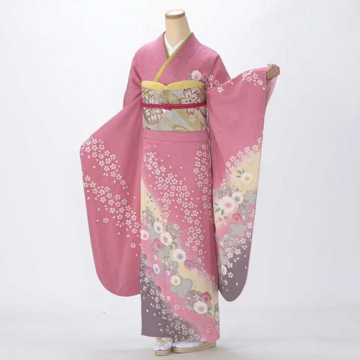 f0306068】【ピンク・オレンジ系】振袖 販売 フルセット Lサイズ