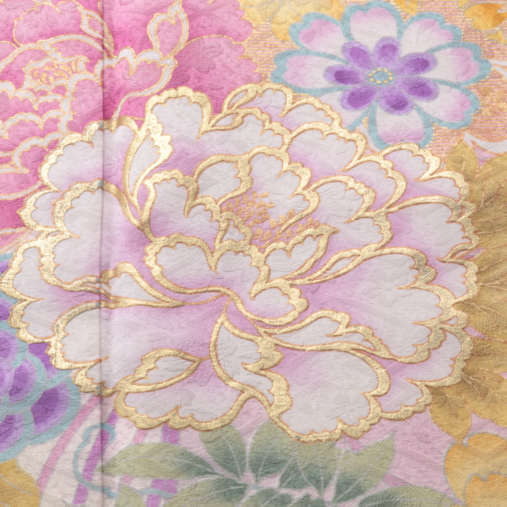 orihime様☆正絹 ピンク系 花籠 着物リメイクドレス*120㎝へお直し