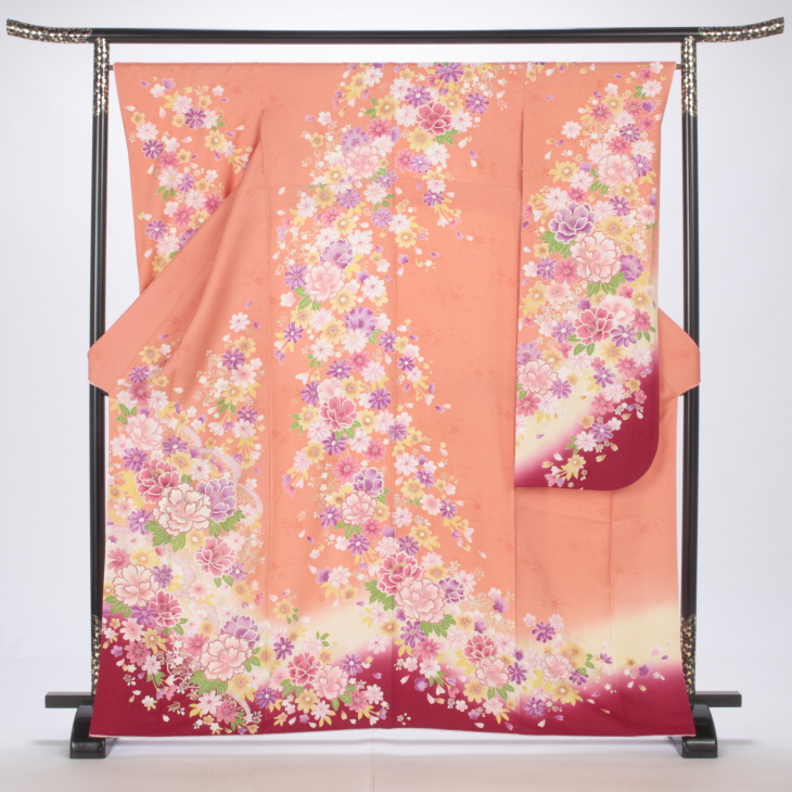 f0414169】【ピンク・オレンジ系】振袖 販売 フルセット Lサイズ