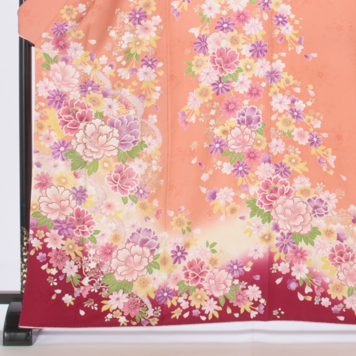 f0414169】【ピンク・オレンジ系】振袖 販売 フルセット Lサイズ